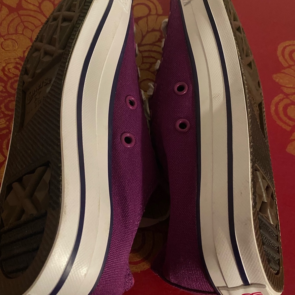 Converse Magenta and White Canvas Sneakers New 7.5 - Picture 4 of 7